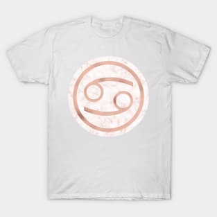 Rose Gold Marble Zodiac - Cancer T-Shirt